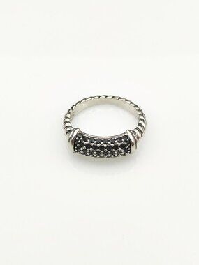 🌟🌟🌟David Yurman buttonhole full black diamond ring, size: 6-7-8-9